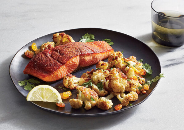 Spice-Roasted Salmon with Roasted Cauliflower